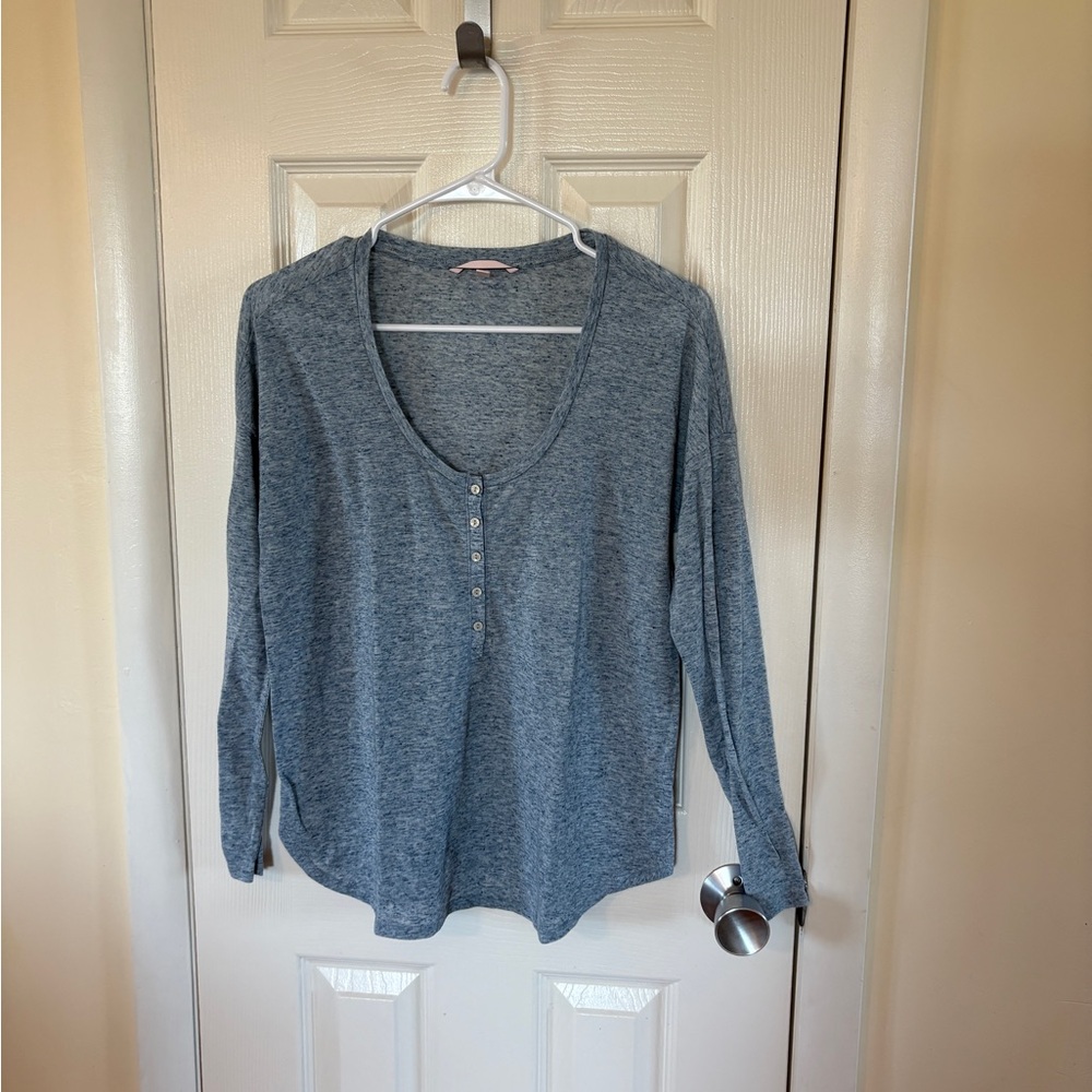 Victoria’s Secret - Light Blue Long Sleeve Henley Pajama Top